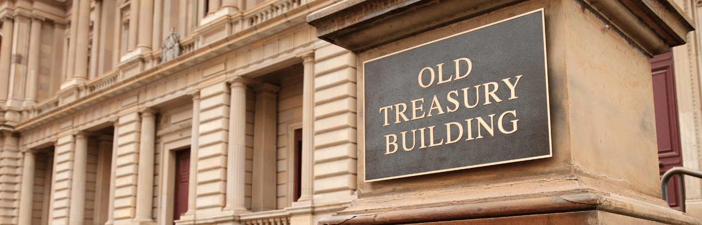 Treasury Building. Treasury Bill Concept.